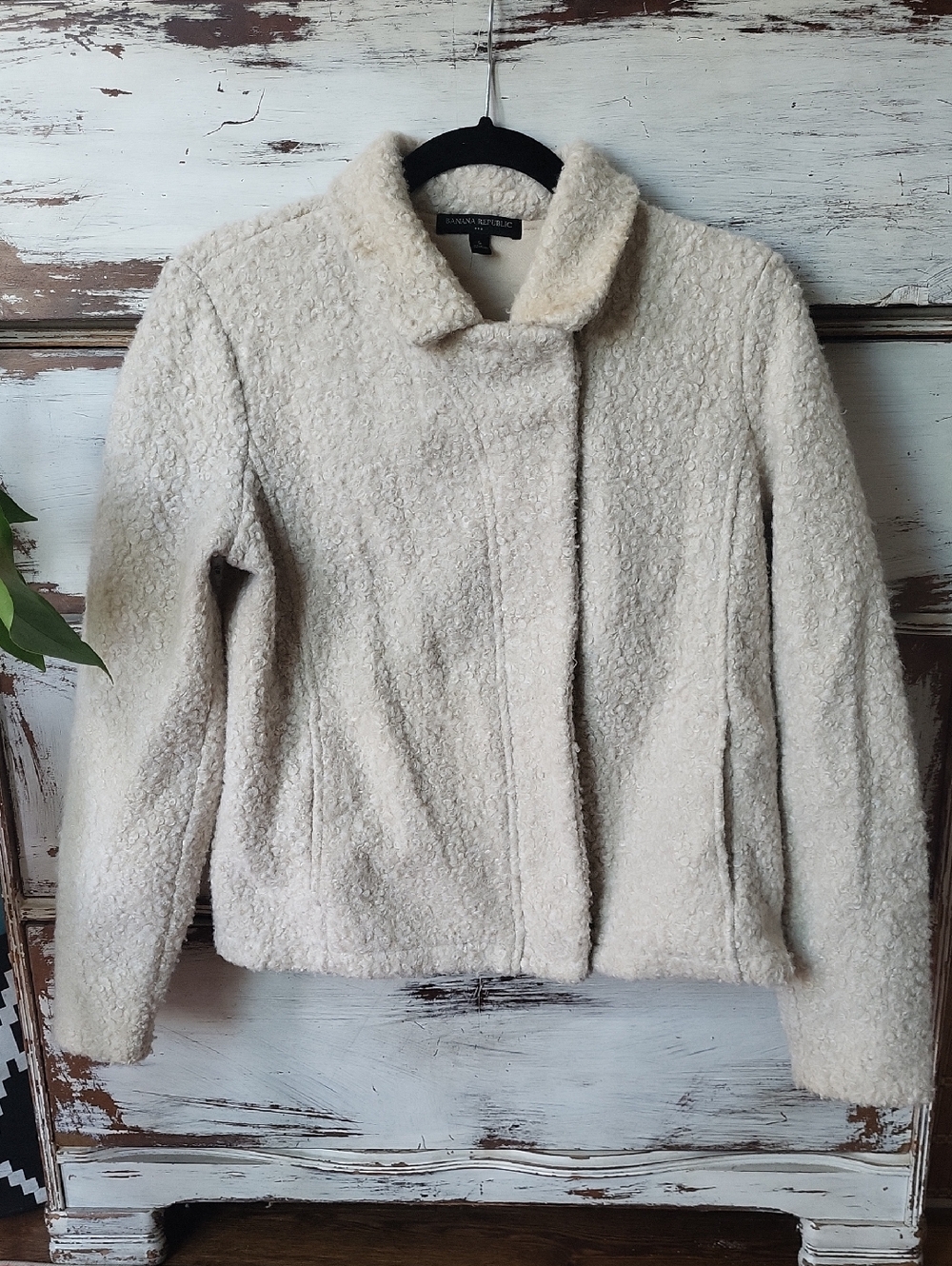 Banana Republic Off-White Shearling Teddy Jacket